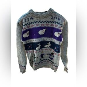 Vintage Woolrich Novelty Knit Wool Sweater Medium Hong Kong